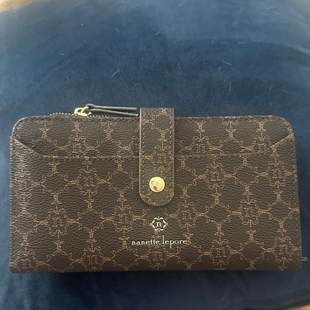 Nanette Lepore Dark Brown Patterned Wallet